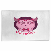 Logo Pig Hipster Color Go Vegan Rugs 103326685
