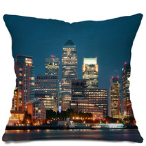London Canary Wharf At Night Pillows 67719926