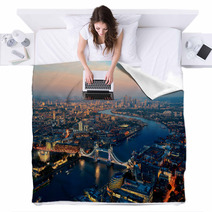 London City Sunset Photography Blankets 62039397