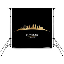 London England City Skyline Silhouette Black Background Backdrops 57306749
