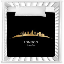 London England City Skyline Silhouette Black Background Nursery Decor 57306749