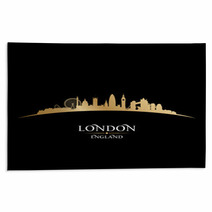 London England City Skyline Silhouette Black Background Rugs 57306749