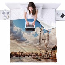 London, England The UK Skyline. The River Thames Blankets 61740708