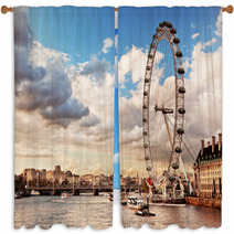 London, England The UK Skyline. The River Thames Window Curtains 61740708