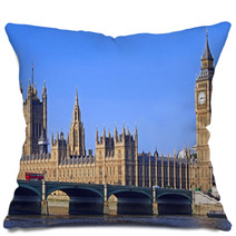 London, Parliament Building And Westminster Bridge Pillows 55039457