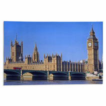 London, Parliament Building And Westminster Bridge Rugs 55039457