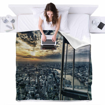 London Skyline By Sunset From The Skyscraper Blankets 64839559
