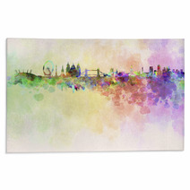London Skyline In Watercolor Background Rugs 58130069