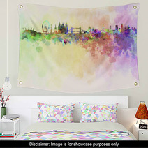 London Skyline In Watercolor Background Wall Art 58130069