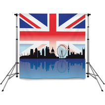 London Skyline With Flag Backdrops 25458515