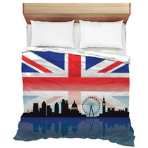 London Skyline With Flag Bedding 25458515