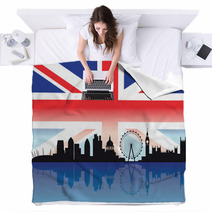 London Skyline With Flag Blankets 25458515
