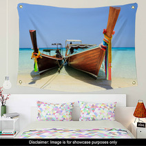 Long Tailed Boat At Koh Rok (Rok Island), Thailand. Wall Art 63421219