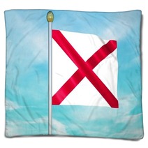Looping Animated Flag Of Alabama On A Pole Blankets 141162170