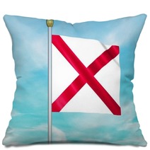 Looping Animated Flag Of Alabama On A Pole Pillows 141162170