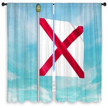 Looping Animated Flag Of Alabama On A Pole Window Curtains 141162170