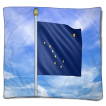 Looping Animated Flag Of Alaska On A Pole Blankets 141220851