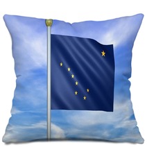 Looping Animated Flag Of Alaska On A Pole Pillows 141220851