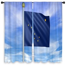 Looping Animated Flag Of Alaska On A Pole Window Curtains 141220851