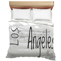 Los Angeles Collage Of Word Concepts Bedding 114733045