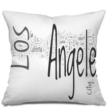 Los Angeles Collage Of Word Concepts Pillows 114733045
