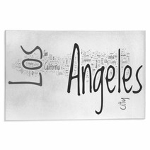 Los Angeles Collage Of Word Concepts Rugs 114733045