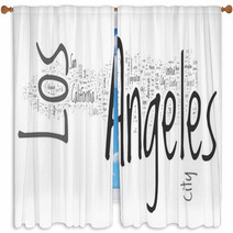 Los Angeles Collage Of Word Concepts Window Curtains 114733045