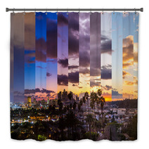 Los Angeles Slices Of Time Timelapse Sunset Day To Night Bath Decor 139269991
