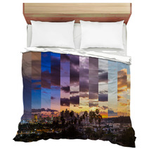 Los Angeles Slices Of Time Timelapse Sunset Day To Night Bedding 139269991