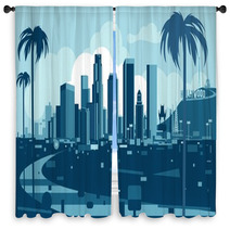 Losa Angeles Skyline Window Curtains 123952996