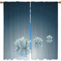 Lotus - Purity Background Window Curtains 53446424