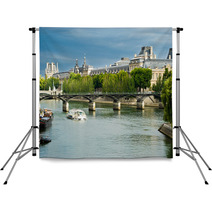 Louvre - View From Seine Backdrops 11276938