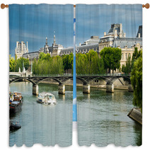 Louvre - View From Seine Window Curtains 11276938