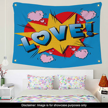 Love Cartoon Falling In Love Pop Art Wall Art 52679290