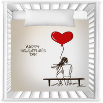 Love Greeting Card With Embracing Couple Nursery Decor 60387128
