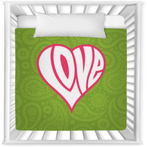 Love Heart On Seamless Paisley Background Nursery Decor 67971792