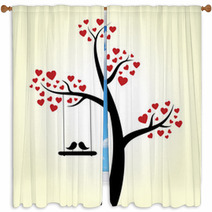 Love Heart Tree Window Curtains 63522460
