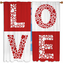Love Hearts Window Curtains 67510058
