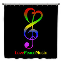 Love, Peace And Music Bath Decor 39127166