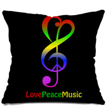 Love, Peace And Music Pillows 39127166