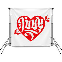 Love Typography. Heart Typography. Gothic Lettering. Backdrops 54079527