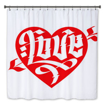 Love Typography. Heart Typography. Gothic Lettering. Bath Decor 54079527