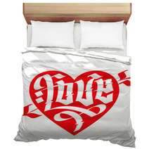 Love Typography. Heart Typography. Gothic Lettering. Bedding 54079527