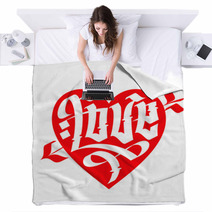 Love Typography. Heart Typography. Gothic Lettering. Blankets 54079527
