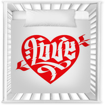 Love Typography. Heart Typography. Gothic Lettering. Nursery Decor 54079527
