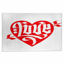 Love Typography. Heart Typography. Gothic Lettering. Rugs 54079527