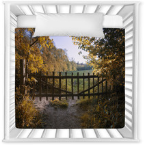 Lovely Old Gate Into Countryside Field Autumn Landscape Nursery Decor 68928032