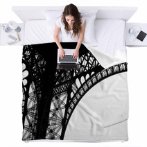 Low Angle View Of Eiffel Tower Paris France Blankets 64701076
