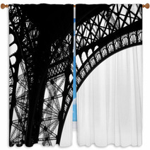 Low Angle View Of Eiffel Tower Paris France Window Curtains 64701076