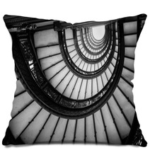 Low Angle View Of Spiral Staircase, Chicago, Cook County, Illino Pillows 64699610